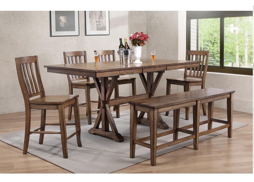 Carmel Collection Counter Height Rustic, Rustic Counter Height Dining Table Set