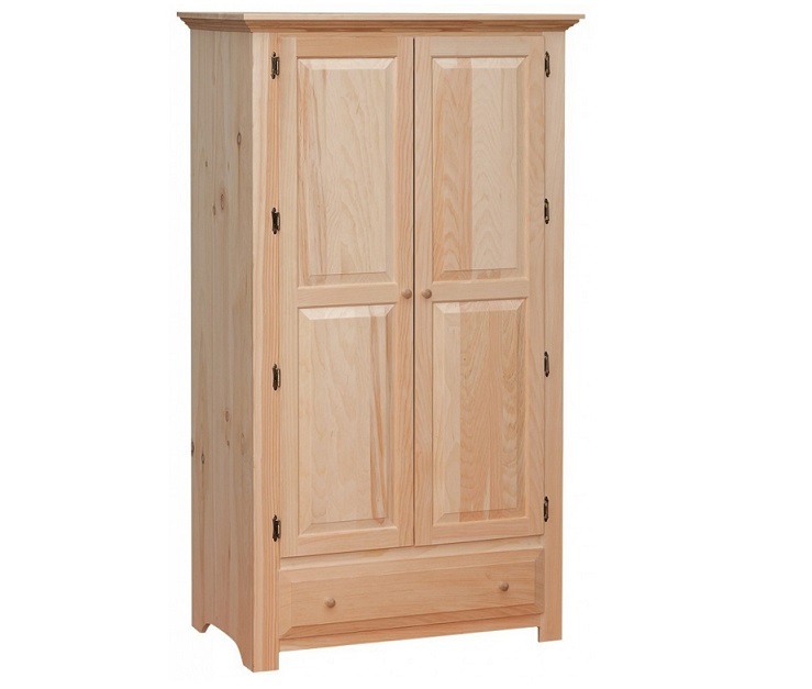 Solid Pine Wardrobe, Pine Wardrobe With Drawers And Shelves